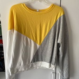 Lightweight Yellow Grey and White crew neck